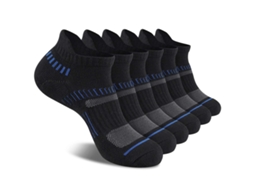 Meias Masculinas, Meias Até O Tornozelo, Esportivas, Acolchoadas, Respiráveis, De Cano Baixo, Com Aba E Suporte Para Arco 6 Pares Slowmoose