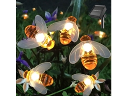 Luminária Solar Decorativa, 20 Leds, Cor Branca Quente, Tema De Natal, Para Jardim, Pátio, Varanda, Caminhos E Paisagismo Exterior