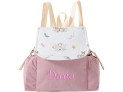 Mochila Infantil Personalizável Com Nome Bordado, Escolar Para Meninas Meninos, De Veludo Cotelê (rosa)