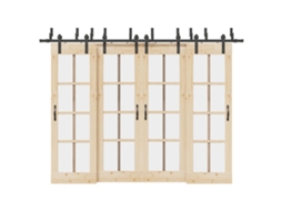 Vidaxl Kit De Ferragens Para Porta Deslizante 305 Cm Aço Preto
