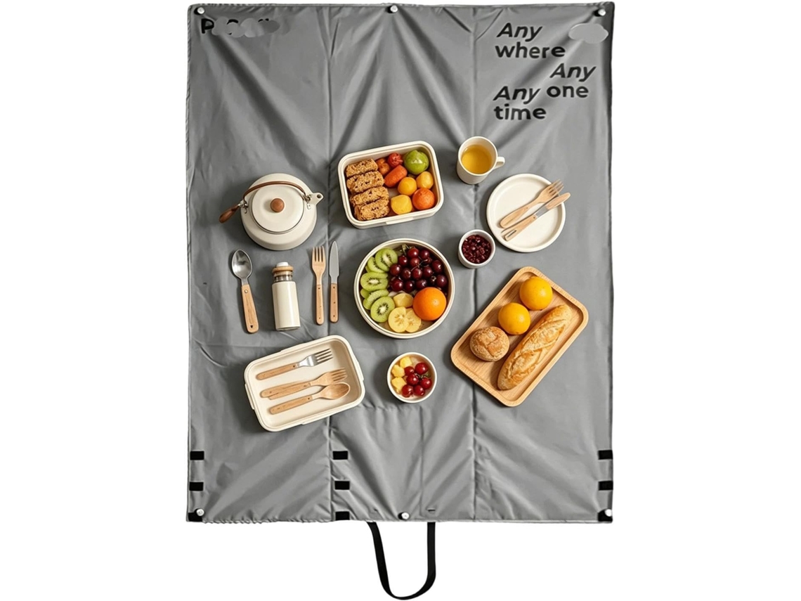 Manta de Piquenique Impermeável e Dobrável 2 em 1: Bolsa de Transporte e Colchonete para Camping para Festivais, CHABERLU
