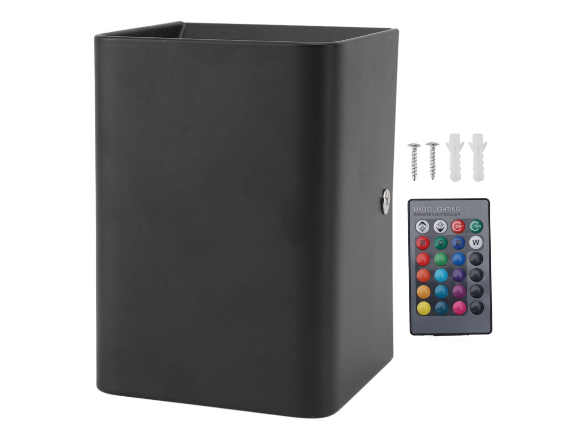 Rebe-lâmpada De Parede Led Rgb Ajustável Com Controle Remoto 5w Para Sala, Quarto, Corredor, Escritório, Bar, Carcaça Preta