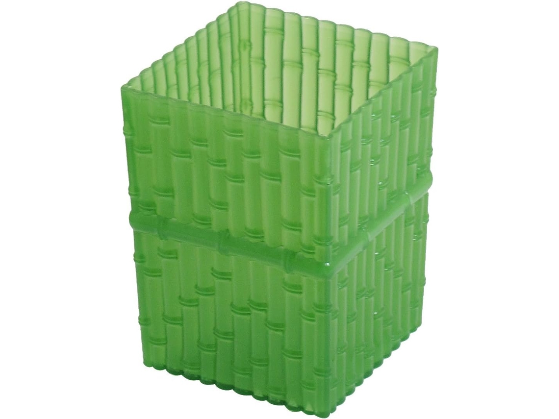 Organizador de mesa Ruilogod em plástico verde com estampa de bambu