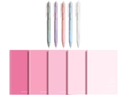Conjunto de 5 Cadernos de Capa Mole com Canetas e 30 Folhas de Papel Pautado. SFUSHOS