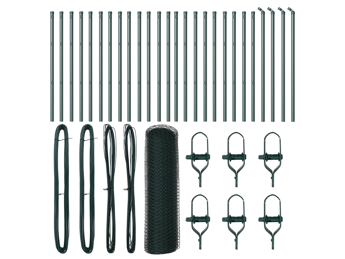 Conjunto 1 Cerca Para Jardim Vidaxl Verde Aço (50 X 0,8 M)