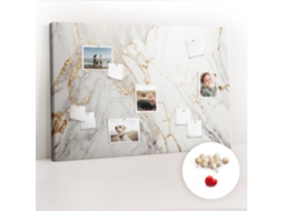 Quadro De Cortiça Com Impressão Mármore Decorativo Para O Quarto Das Crianças Espelharte (120x80 Cm)
