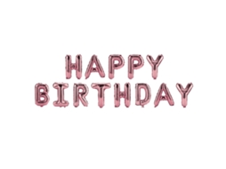 10pcs Balões de Papel Alumínio Letras Happy Birthday Rosa 16" Decoração Festiva | S/MARCA
