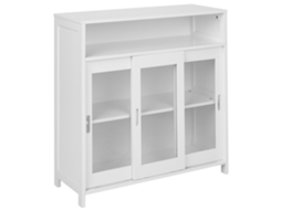 Aparador Vitrina Beliani Crabtree De Mdf Blanco 86x32x86