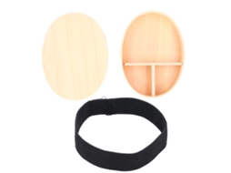 Caixa de Bento de Madeira Oval para Sushi e Almoço | S/MARCA