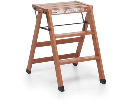 Taburete Dobrável Foppapedretti Tialzo Madeira Maciça 3 Degraus Carga 150 Kg