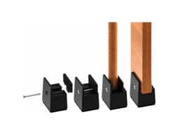 Lurelia Elevador Para Móveis, Pack Com 4, Ajustável, Reforçado, Empilhável, Para Cama, Sofá E Mesa, 5 Cm, Preto/madeira
