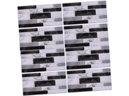 Conjunto 27 Peças Adesivos Parede Efeito Mármore Azulejos Prova Decoração Cozinha Banheiro Escritório Estar GOKOCO