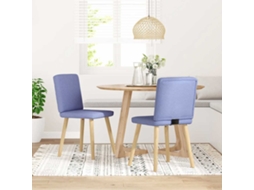 Vidaxl Cadeiras De Jantar 2 Pcs Jeans Tecido Azul