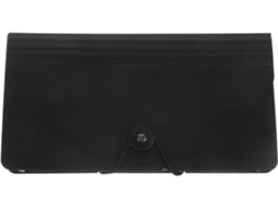 Pasta Organizadora Expansível Galpada B6 Com 8 Bolsos, Preta, Tipo Sanfona Para Documentos, Recibos E Arquivos, Feita De