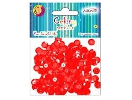 Pastel Sequins, Red, 10g Pack Aliga