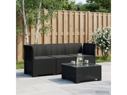 Vidaxl Sofá De Jardim 3 Lugares Com Almofadas Visual Rattan Pp