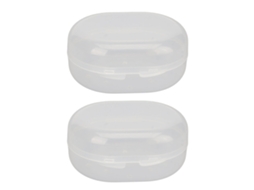 2pcs Swimming Earplug Storage Box Buckle Closure Breathable Transparent