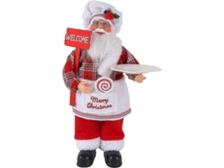 Boneco De Papelão Papai Noel Cozinheiro Em Pé Decoração Presente 30cm