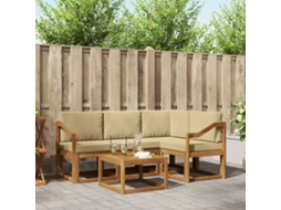 Vidaxl Conjunto De Sofás Para Exterior 5 Unid. Natural E Bege
