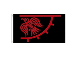 Bandeira Viking Raven Vermelha E Preta 3x5fts 90x150cm Decoração Têxto Super-tex Poliéster 60 X 90 Cm