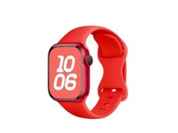 Pulseira de Silicone Halinuia para Apple Watch S1 11/ultra 1 3/se1 2 , Fecho em Formato de Oito, Design Esportivo Respirável,vermelha (42 49 Mm)