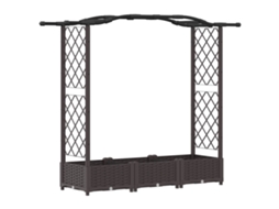 Vidaxl Cama Elevada Com Treliça E Telhado Castanho 169 X 40 X 125 Cm