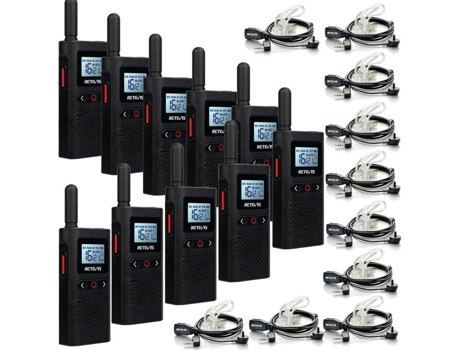 Rb628 Talkie Walkie Mini, Pmr446 Sem Licença, 1500mah, Tela Lcd Vox, Profissional Com Fone De Ouvido Para Escola, Hotel Retevis (10pcs)