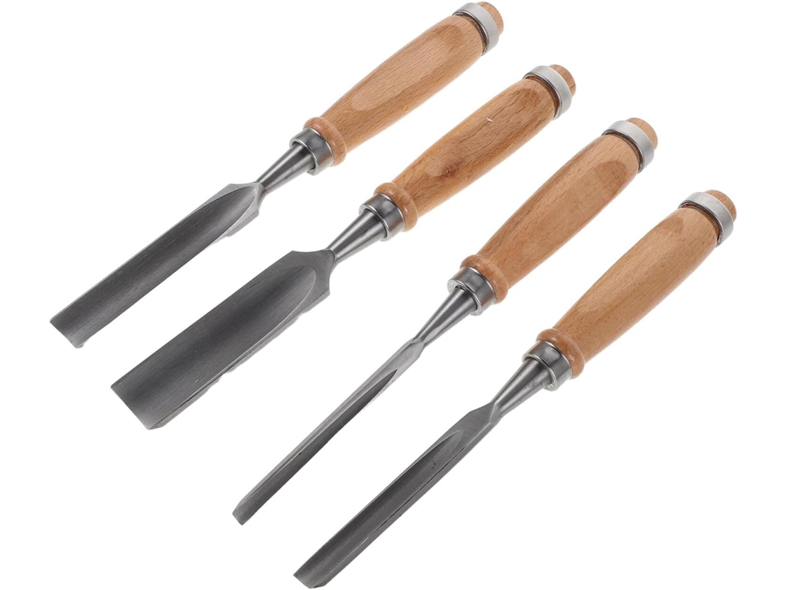 Conjunto de 4 Formões Topbathy para madeira, ferramentas de entalhe, plano e goiva (S)