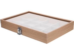 Caixa De Joias De Madeira Nuobesty Para Meninas, Com Tampa, 12 Compartimentos E Design Com Textura De Madeira.