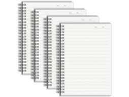 Caderno De Metal A5, Espiral, Pautado, Pacote Com 4, Capa Dura Fosca Brilvibera