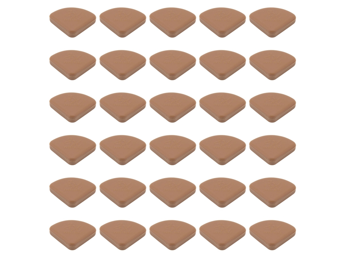 Mali 30 Protetores de Canto de Móvel Silicone Bumper Seguro Slim para Bebê Infantil Marrom