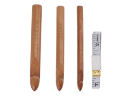 Ganchos de Croché de Madeira 25mm 20mm 15mm com Cabo Ergonômico | S/MARCA