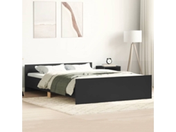 Vidaxl Estrutura De Cama Com Cabeceira E Pés 120x190 Cm Preto
