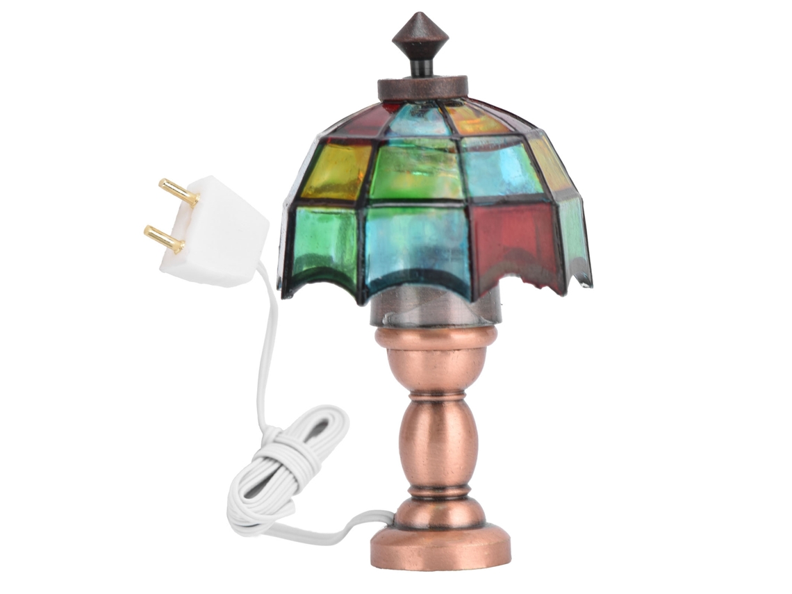 Mali lâmpada de Mesa Miniatura para Casinha de Bonecas 1:12 com Abajur em Forma de Guarda chuva
