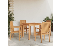 Vidaxl Cadeiras De Jardim Empilháveis 4 Pcs 56,5x57,5x91cm Teca Maciça