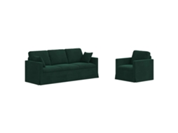 Maison Exclusive - Conjunto De Sofás 2 Unid. Verde Escuro Veludo
