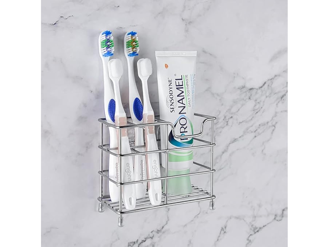 Suporte De Parede Para Escova Dentes, Em Aço Inoxidável, Banheiro, Compatível Com Escovas Dentes Elétricas - Fm