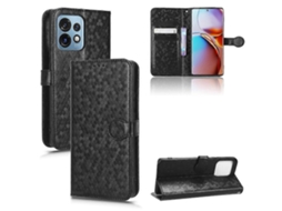 Capa De Couro Com Textura De Ponto Favo De Mel Para Motorola Moto X40 Pro