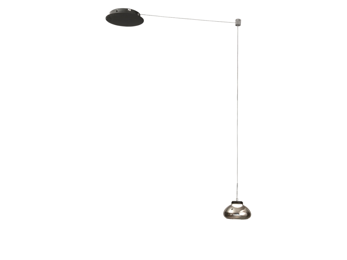 Arabella Luminária Pendente Descentralizada Fumê Fabas Luce Led 8w Regulável Montagem Descentralizada