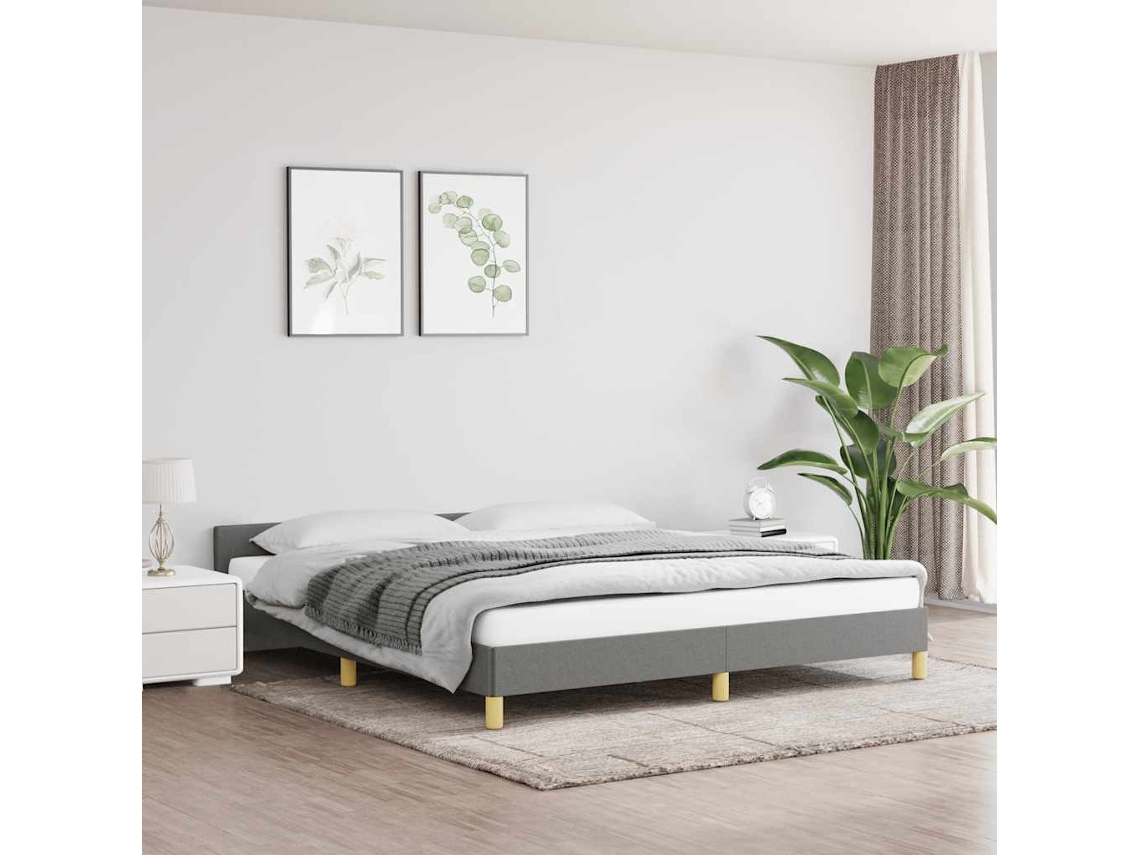 Vidaxl Estrutura De Cama Sem Colchão 180x200 Cm Tecido Cinzento-escuro