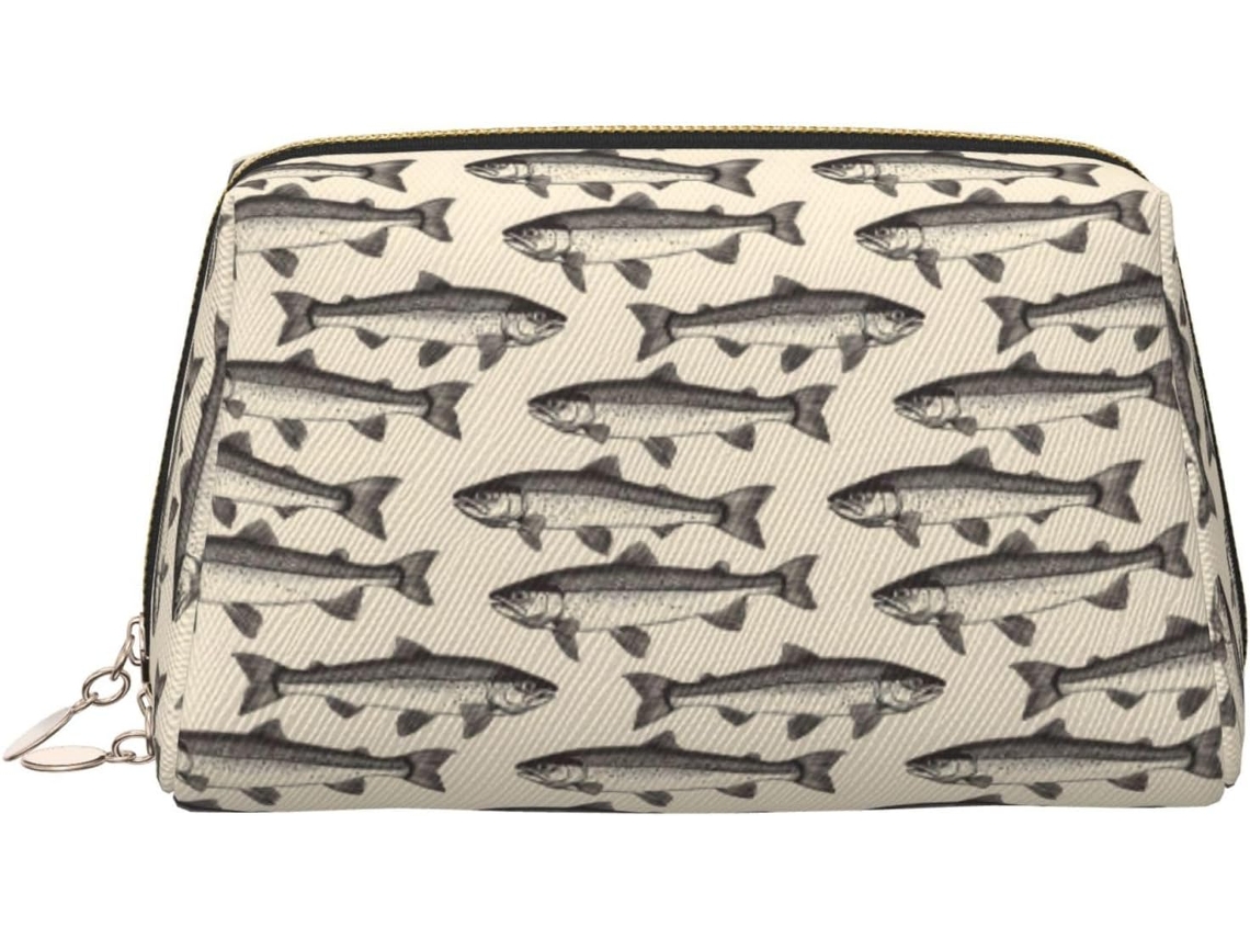 Necessaire de maquiagem EOOCOO com estampa de peixes, viagem feminina