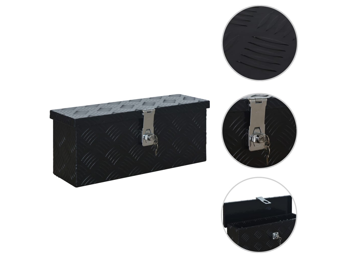 Vidaxl Caixa De Alumínio 485x140x200 Mm Preto