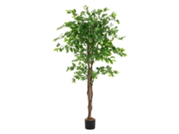 Ficus Artificial Ml-design 150 Cm Verde Planta De Interior/exterior Com Tronco Natural