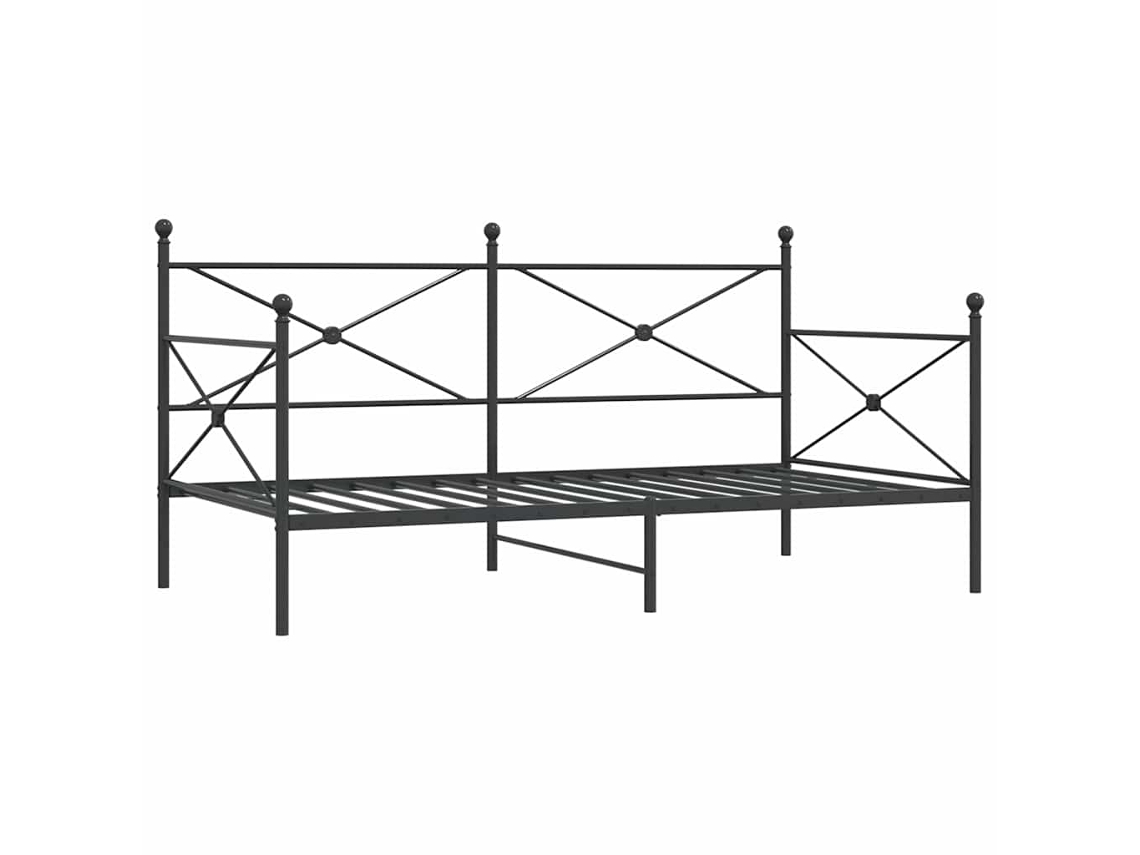 Daybed With Trundle, Daybeds With Trundles Vidaxl Preto Aço (100 X 190 Cm)