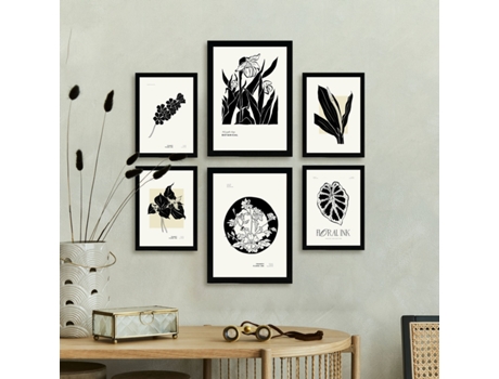 Conjunto De NACNIC De 6 Pôsteres Em Tinta Preta Tintas Tropicais Esboço Do Site Artístico Para Tamanhos A3 E A4 Marca Negra