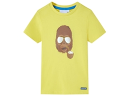 T-shirt Infantil Com Mangas Curtas Amarelo 140