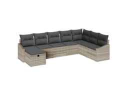 Conjunto 9 Conjunto De Sofás Para Exterior Vidaxl Cinzento-claro Vime Pe (288,5 X 178,5 X 85 Cm)