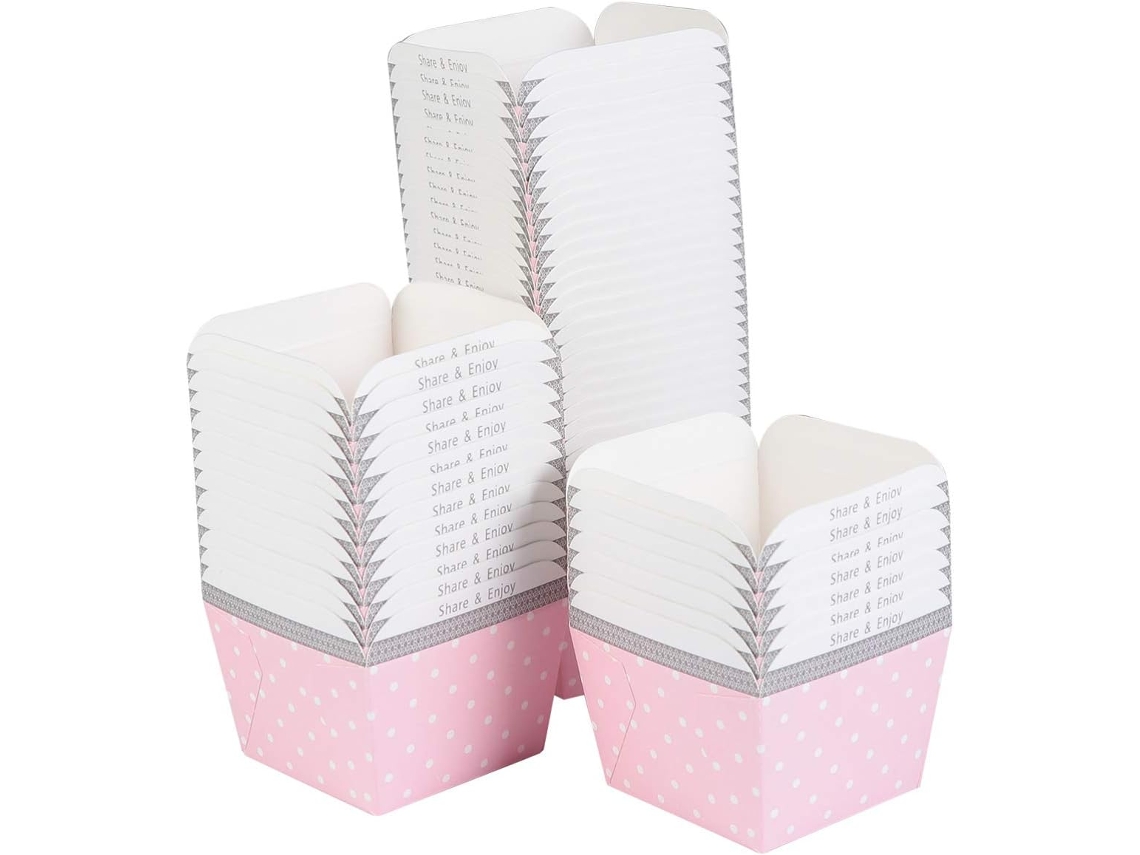 Conjunto De 100 Forminhas De Papel Para Muffins E Cupcakes, Formato Quadrado, Rosa, Para Assar E Apresentar Sobremesas Em Festas E Eventos