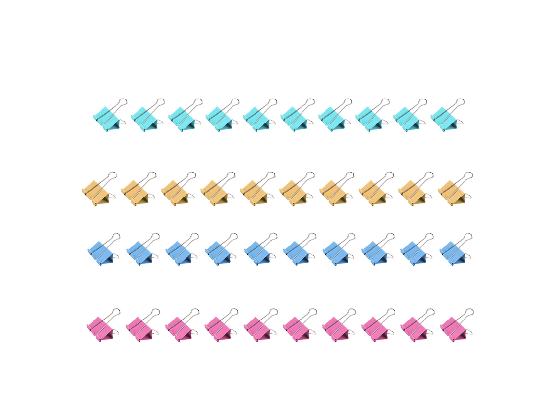 40 Clips Metálicos Coloridos De 19 Mm Para Carpetas, Carpetas De Papel Colorido, Para Organizar Documentos, Material Escolar Y De Oficina.