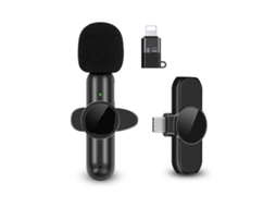 Microfone De Lapela Sem Fio 2 Em 1 Para Iphone E Android Aquaforge
